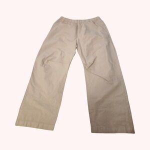 Zara Tan‎ Khaki Wide Leg Elastic Waist Relaxed Trousers Pants Womens XL